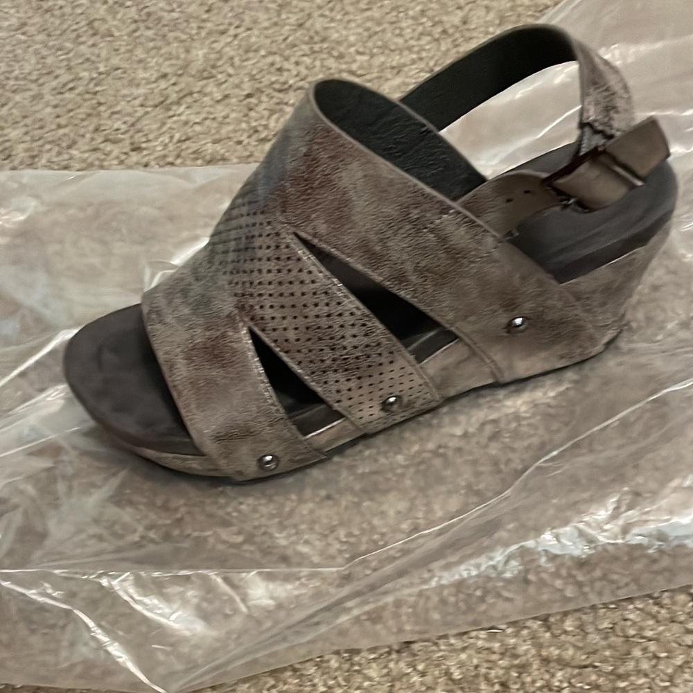 Cute wedges. Kept in a shoe bag.